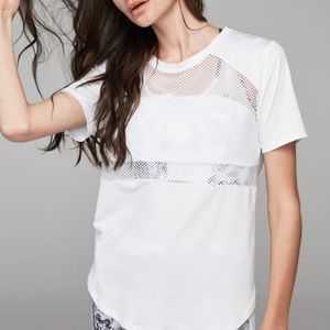 Varley Flint White Mesh Top